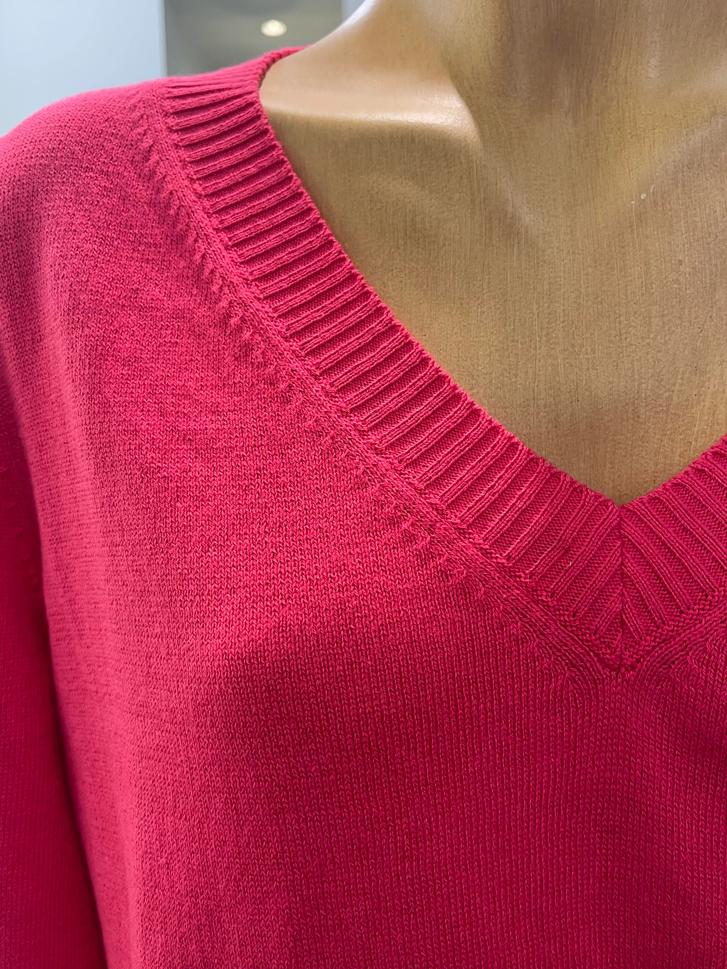 Optimum 3/4 Sleeve Top - Lipstick - Image 2