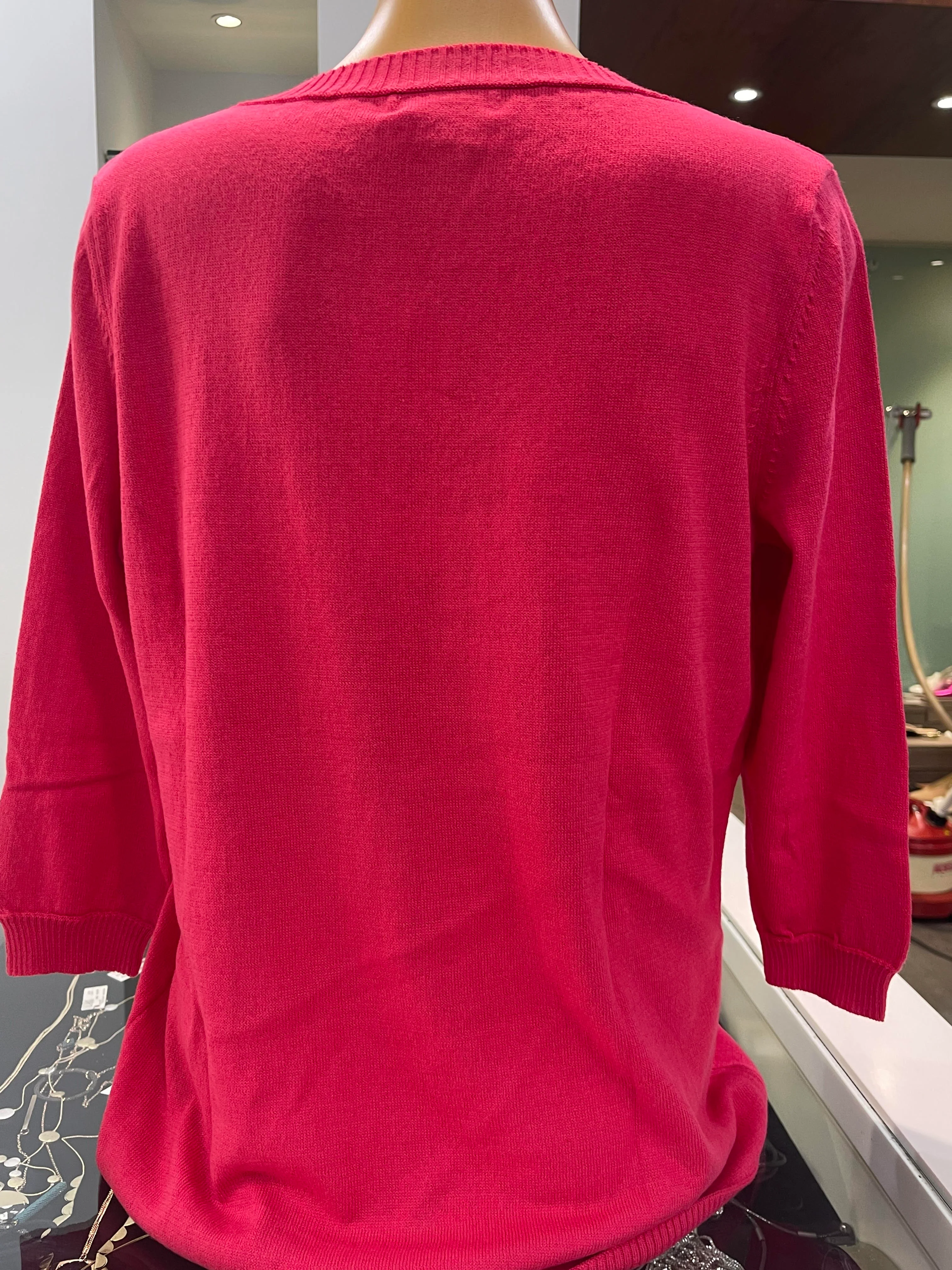 Optimum 3/4 Sleeve Top - Lipstick - Image 3