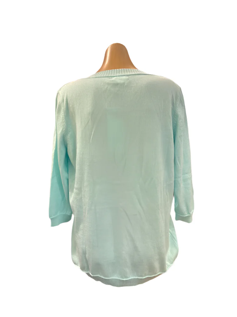 Optimum 3/4 Sleeve V-Neck Top - Eggshell - Image 3