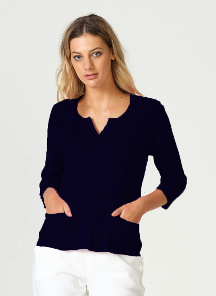 Optimum 3/4 Summer Cardi - Indigo