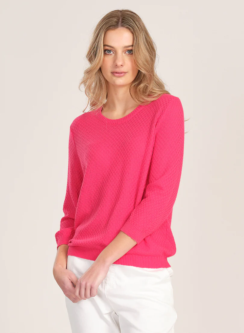 Optimum 3/4 Texture Jumper - Lipstick