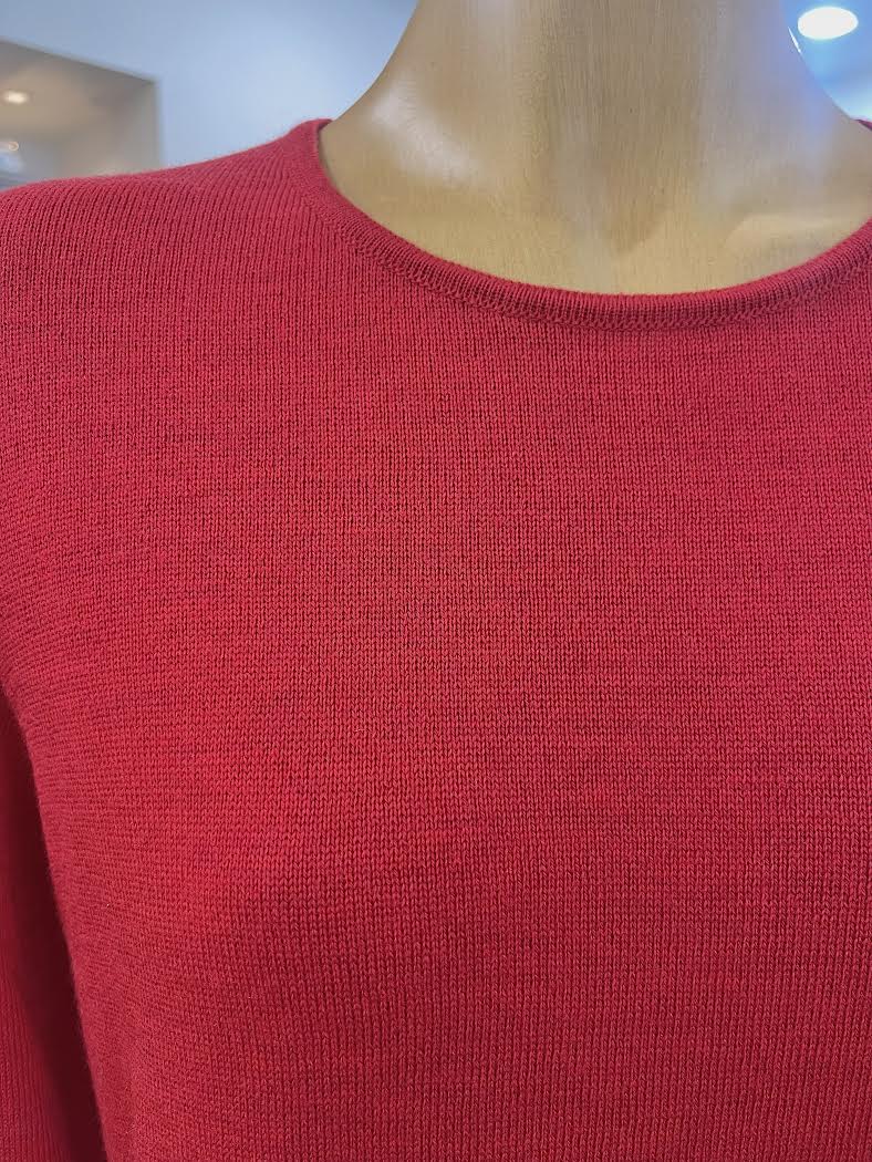 Optimum L/S Crew Jumper - Red Raspberry - Image 2