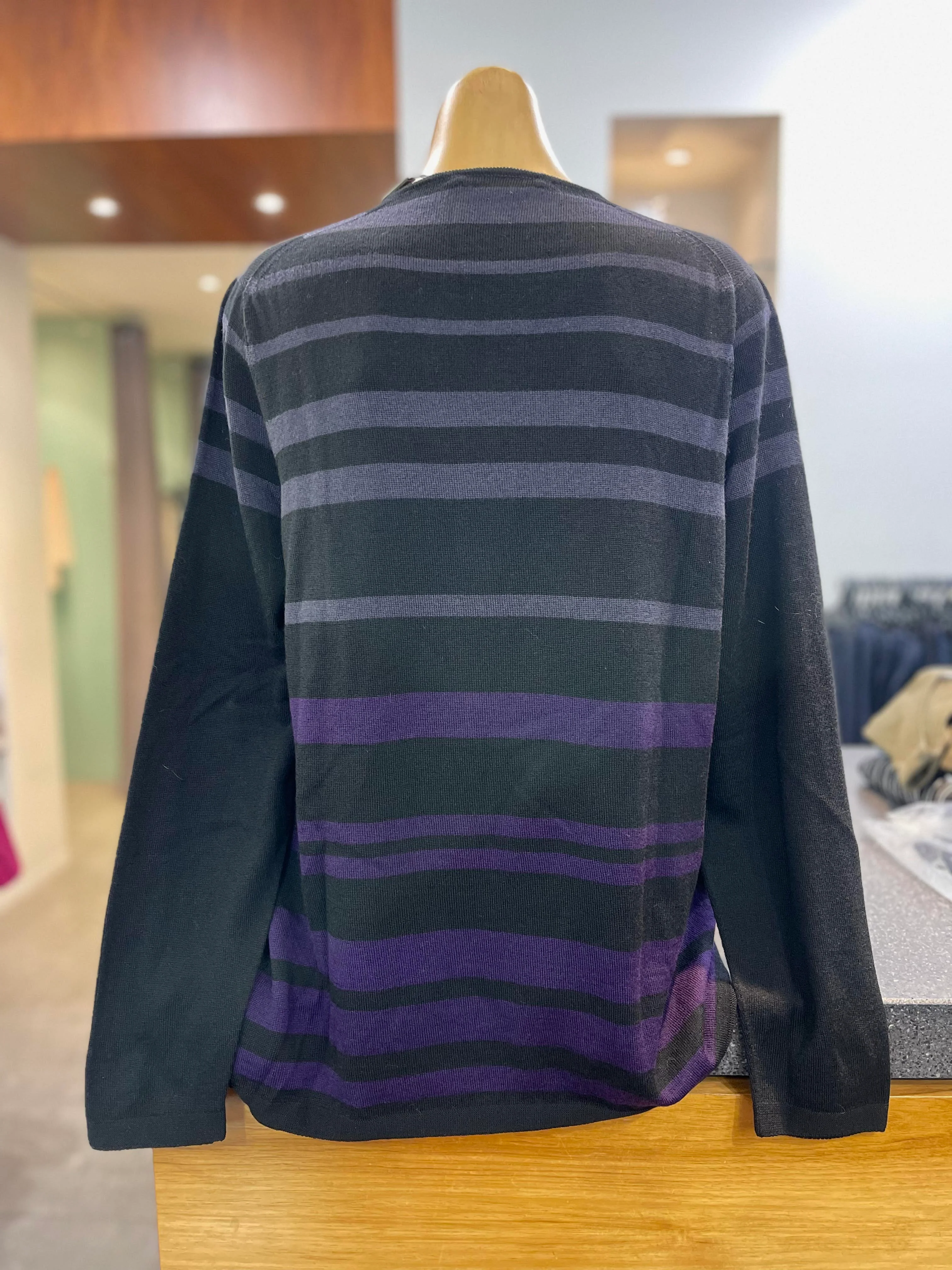Optimum Merino Striped Cardigan - Image 3