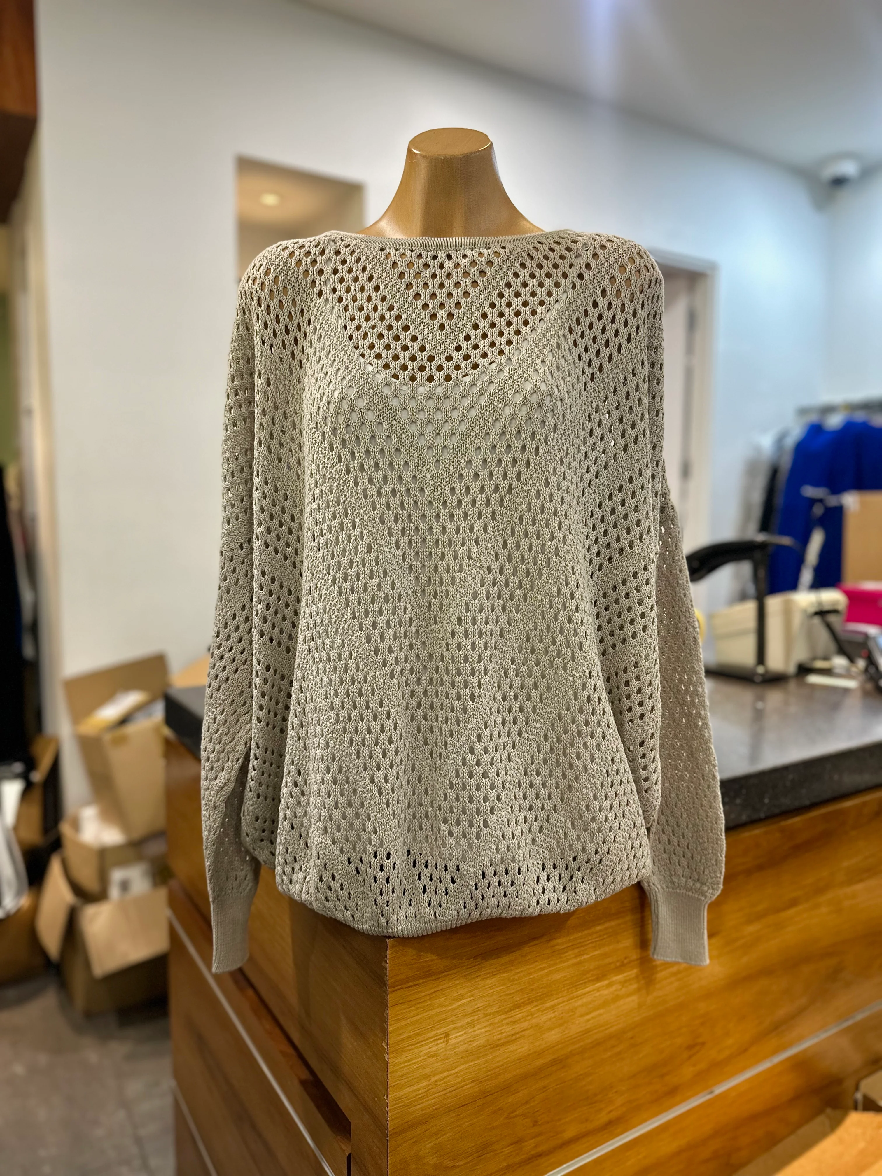 Optimum Mesh Jumper - Linen - Image 5