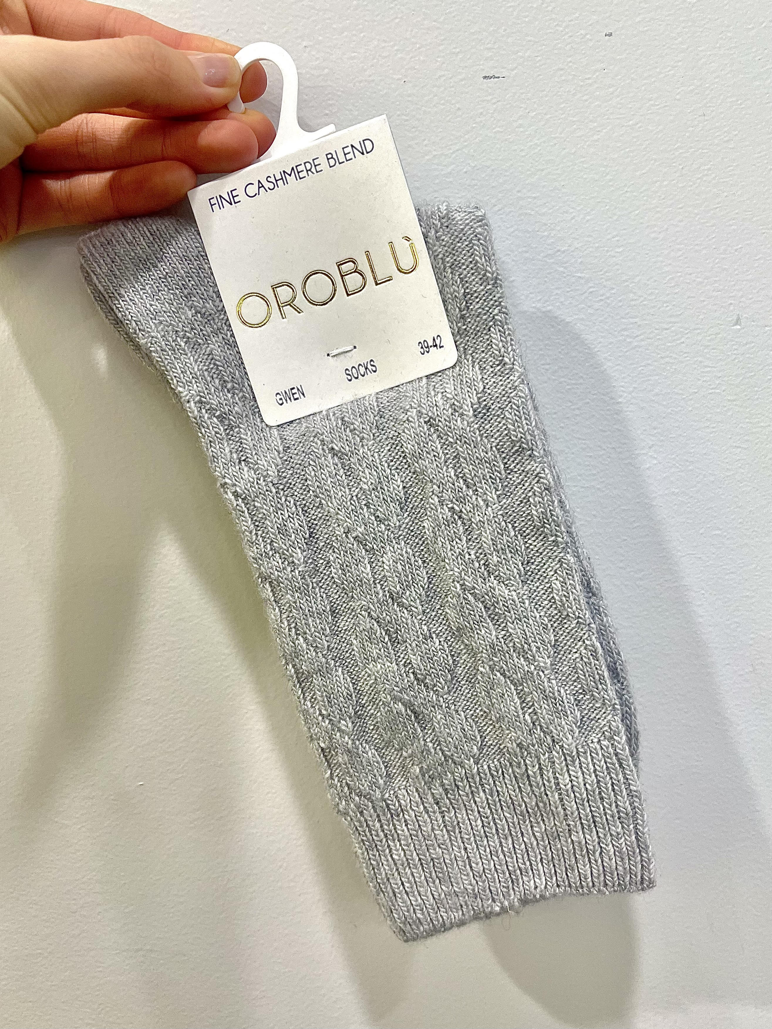 OroBlu Gwen Cashmere Sock - Grey - Image 2