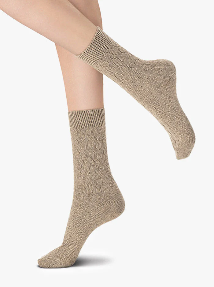 OroBlu Gwen Cashmere Sock - Beige - Image 2