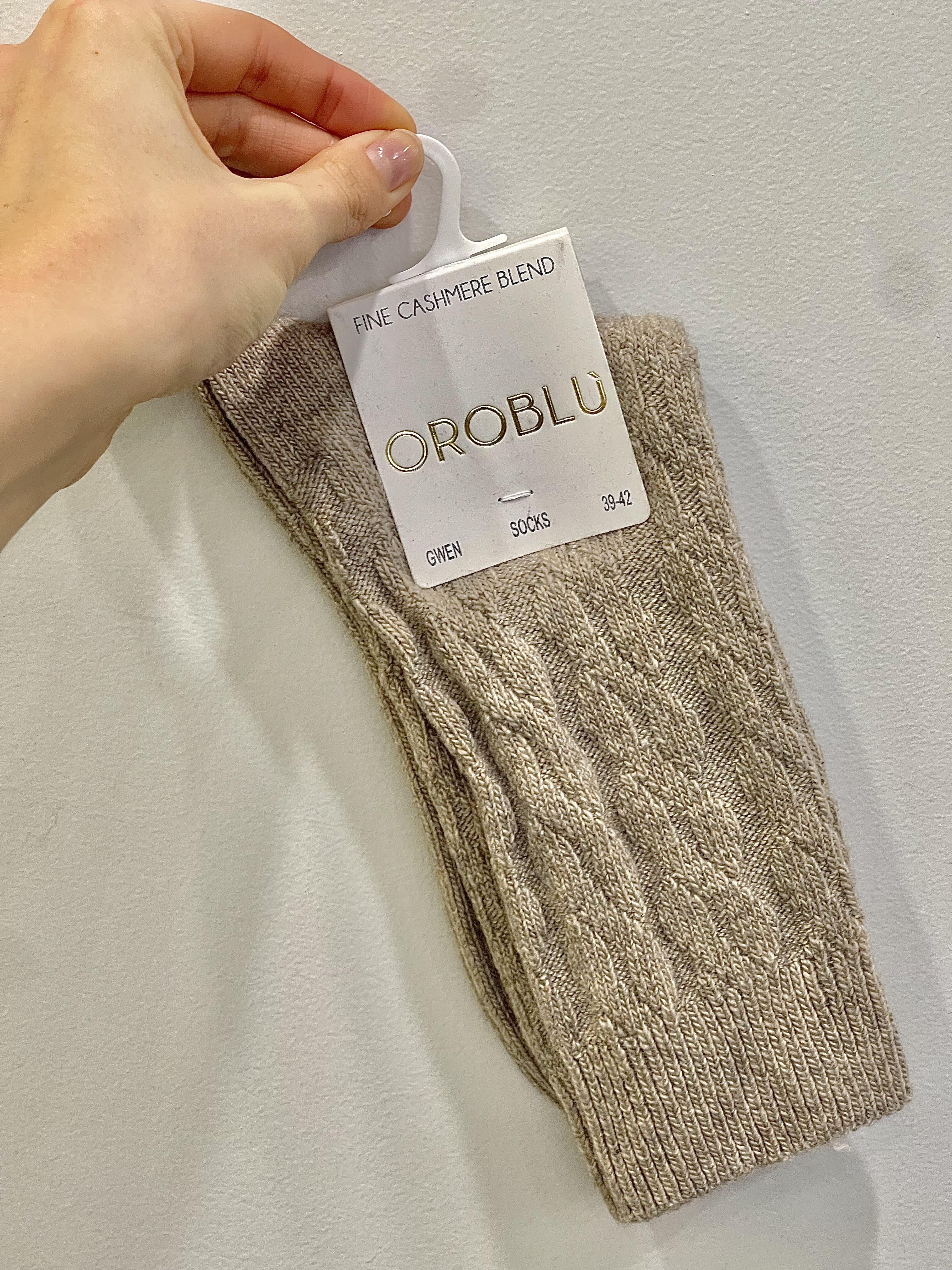 OroBlu Gwen Cashmere Sock - Beige - Image 3
