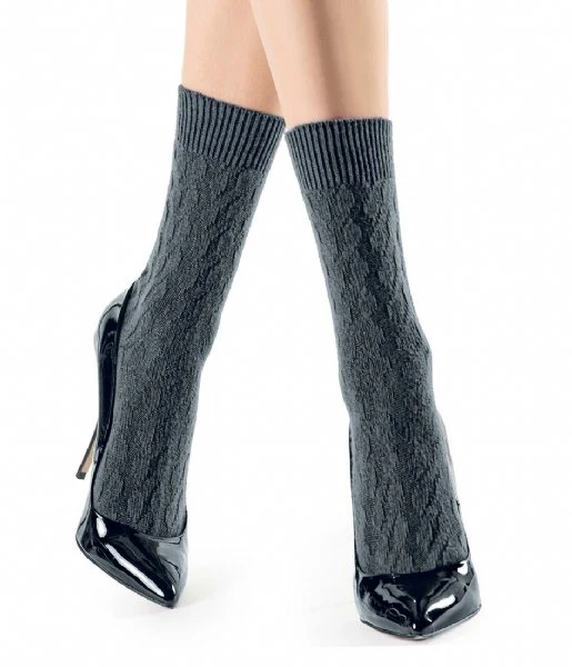 OroBlu Gwen Cashmere Sock - Black Melange