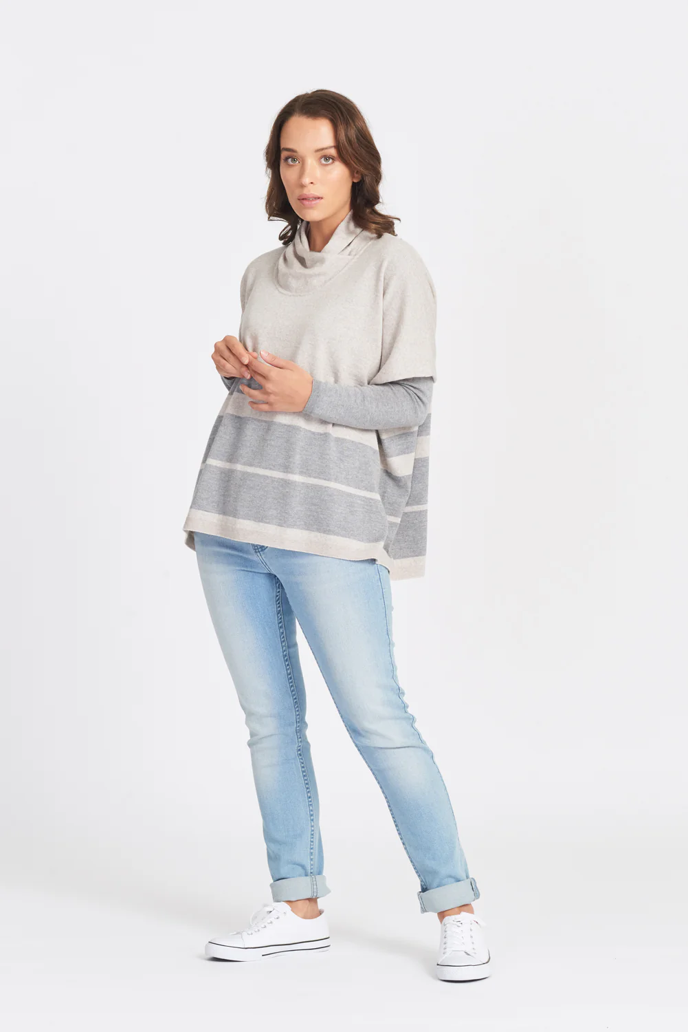 Oversized Wrap Neck Jumper - Image 2