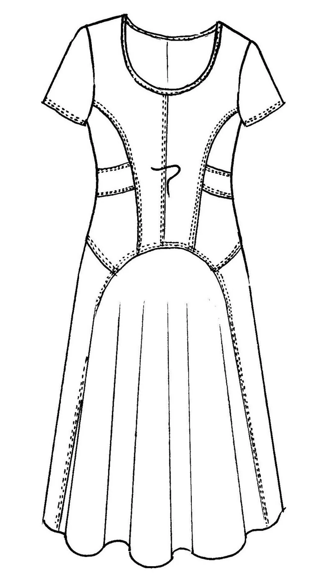 Panelled Short Sleeve Dress - Image 3