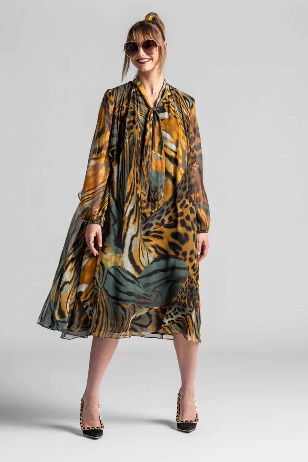 Paula Ryan Animalia Silk Dress - Image 3