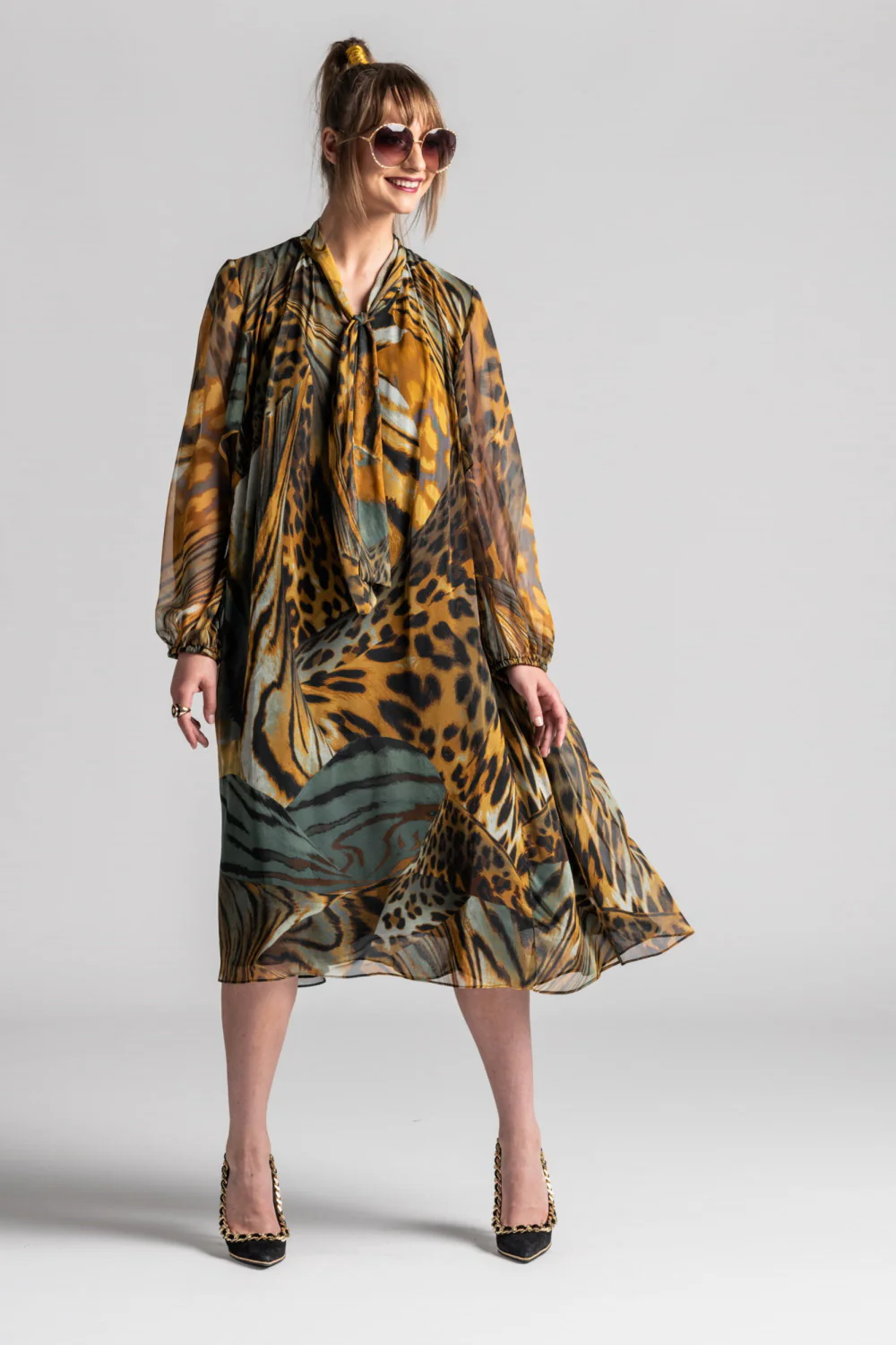Paula Ryan Animalia Silk Dress - Image 4