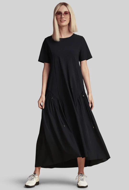Paula Ryan Arched Front Dress - Navy