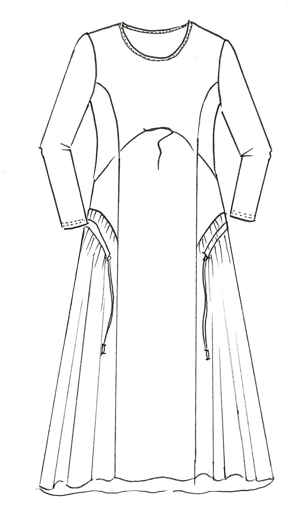 Paula Ryan Arched Front Long Sleeve Dress - Peppercorn - Image 5