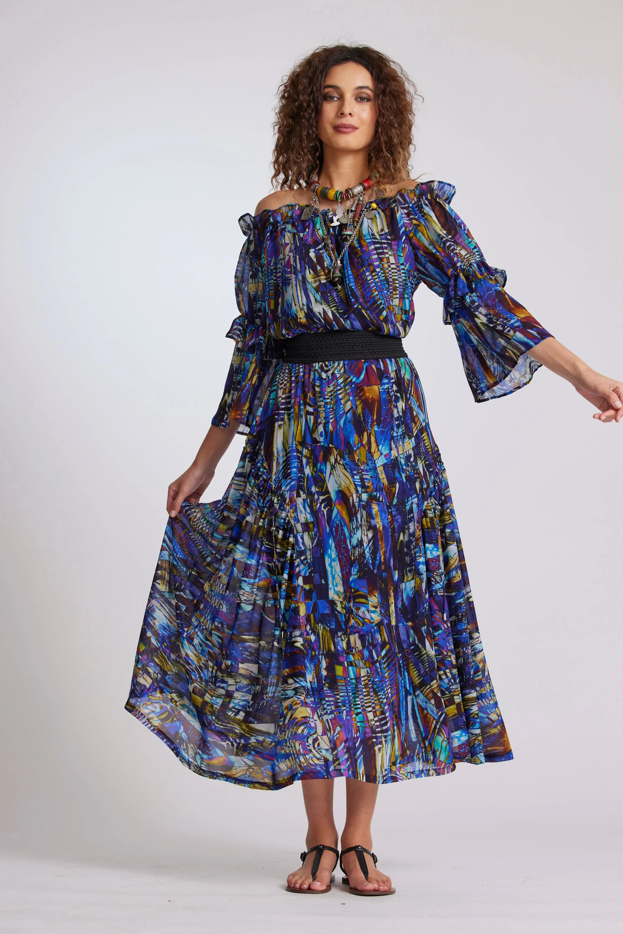 Paula Ryan Arched Skirt - Mosaic - Image 3