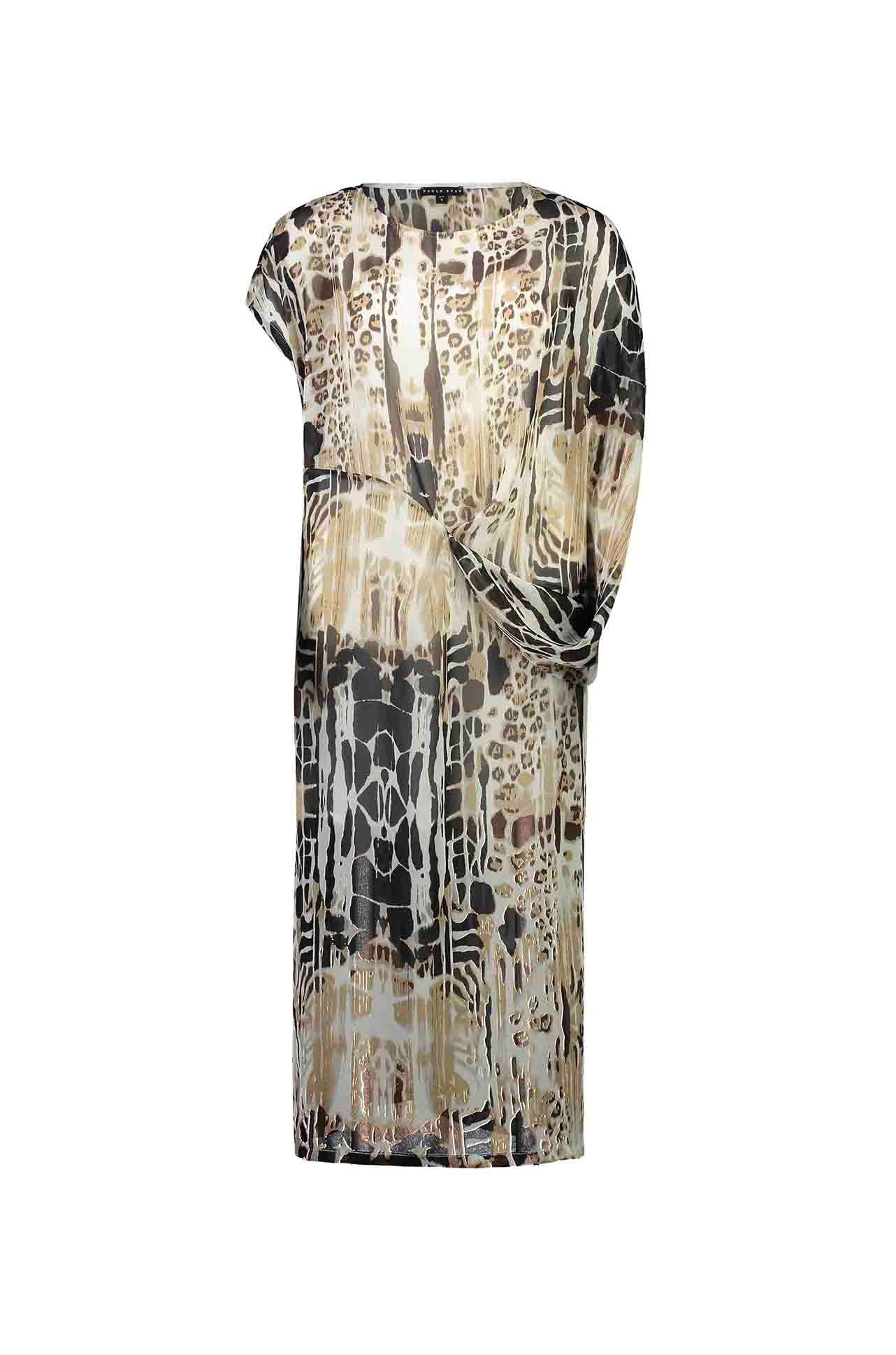 Paula Ryan Asymmetrical Tuck Dress - Image 2