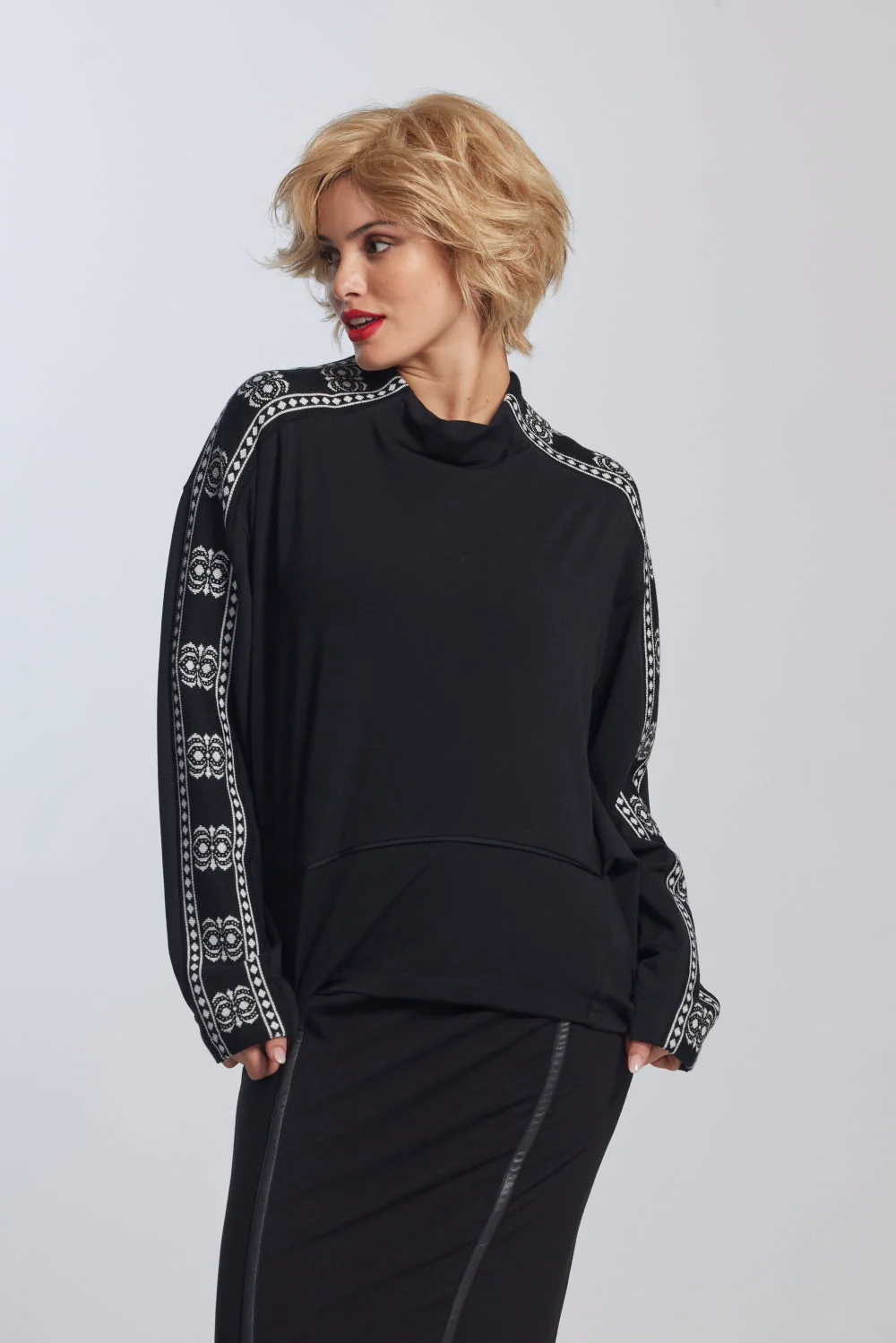 Paula Ryan Banded Shoulder Merino Sweater - Image 4
