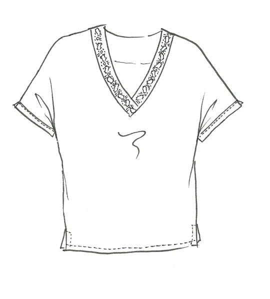 Paula Ryan Beaded V Neck Top - Navy - Image 2
