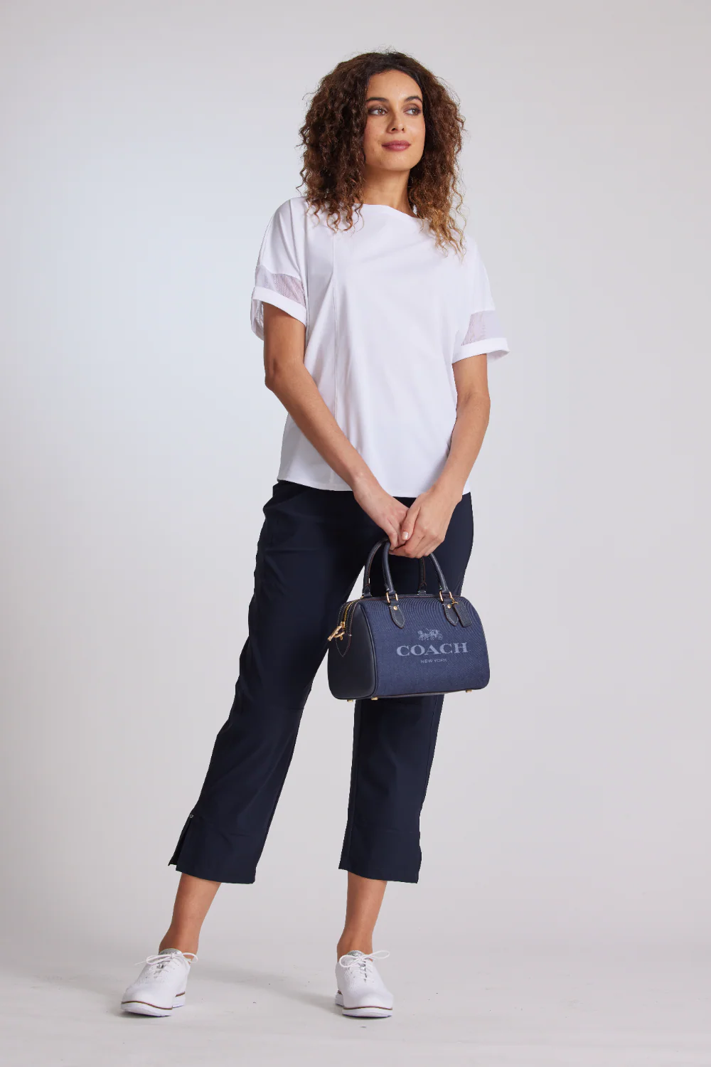 Paula Ryan Boat Neck Cuffed Top - White - Image 3