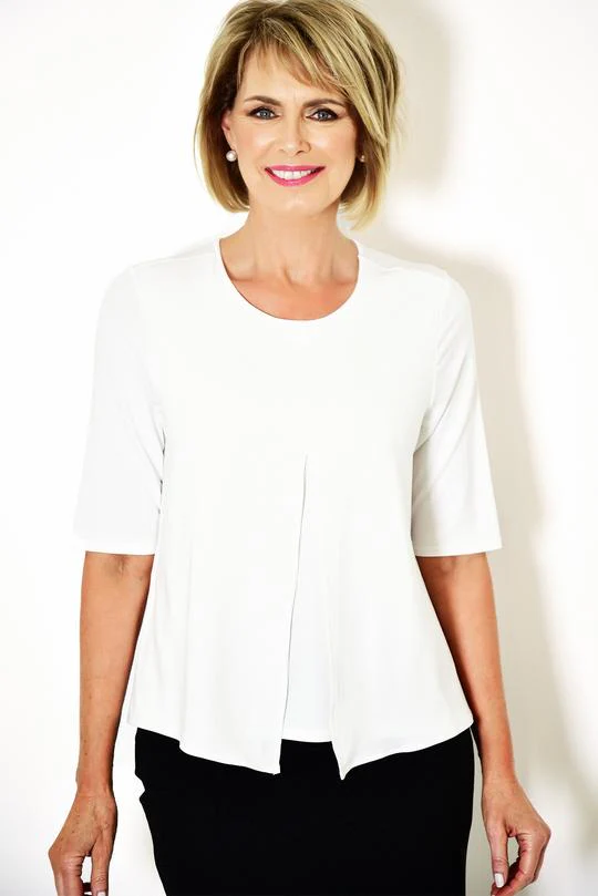 Paula Ryan Box Pleat Half Sleeve Top - Image 3