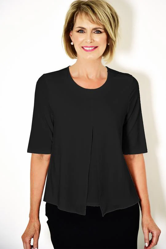 Paula Ryan Box Pleat Half Sleeve Top - Image 4
