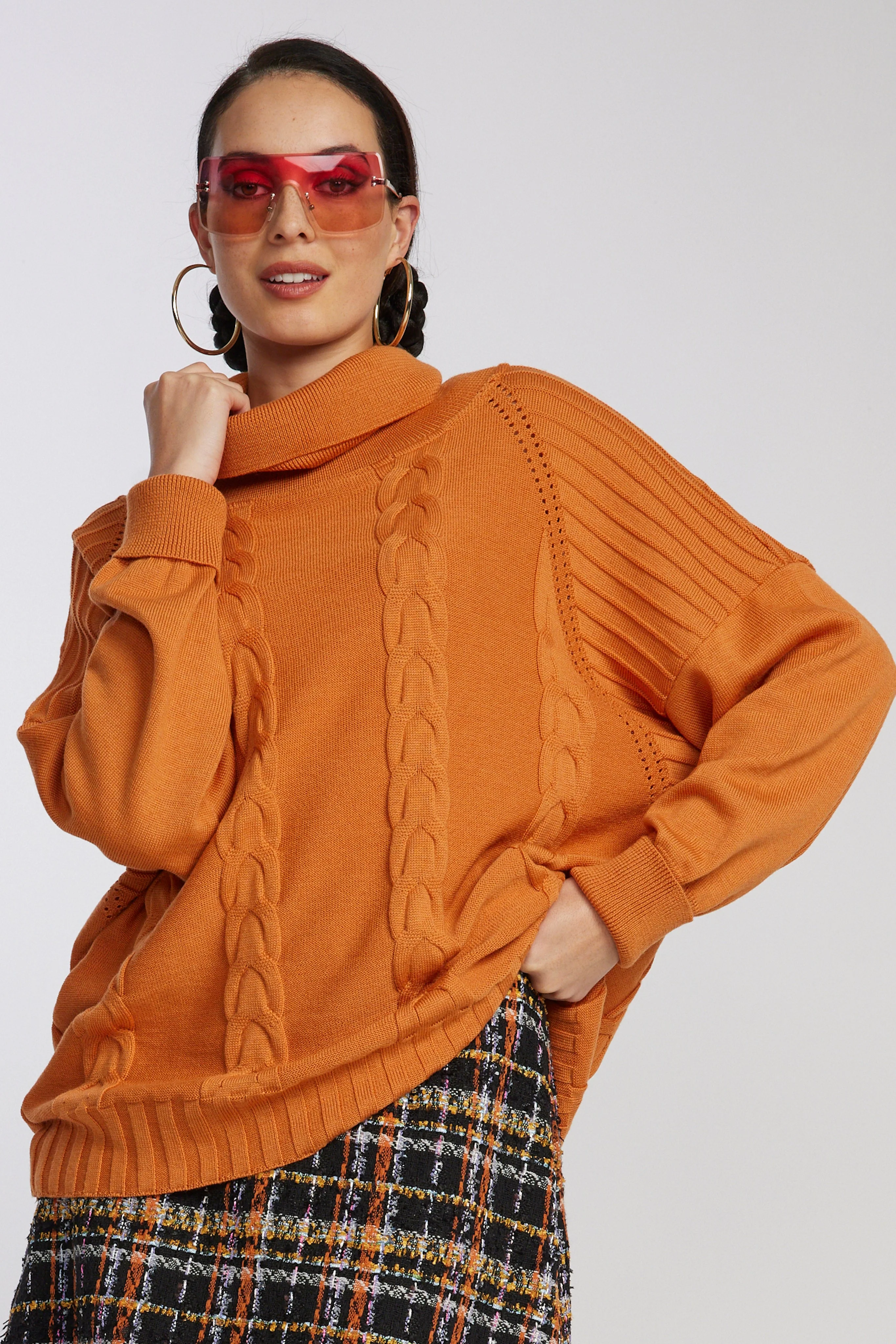 Paula Ryan Boxy Cabled Sweater - Mango