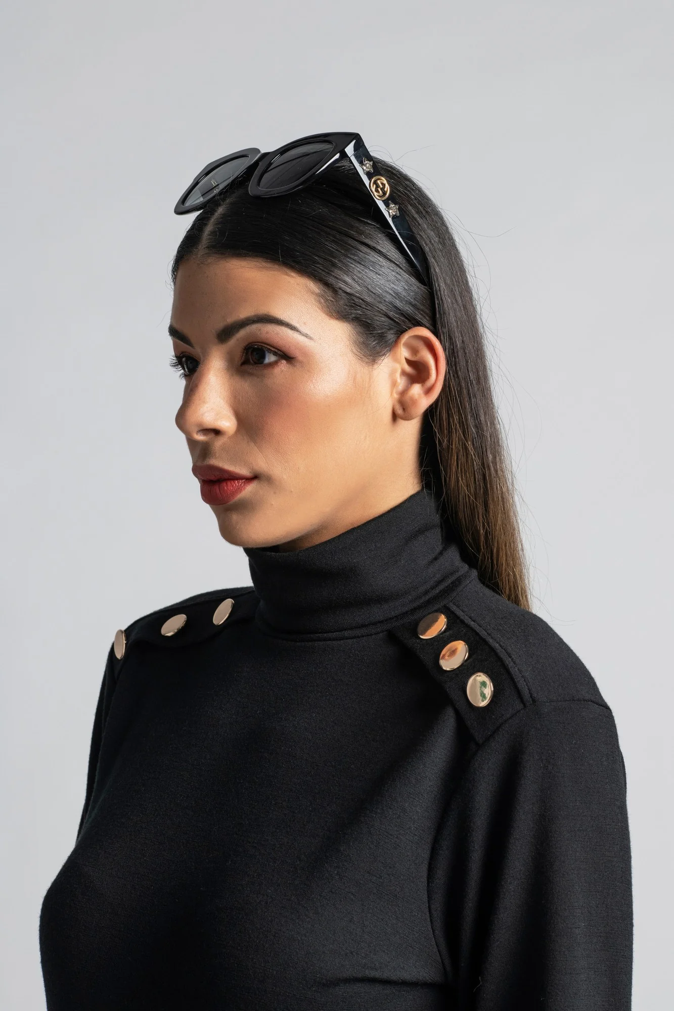 Paula Ryan Button Turtleneck Top-Micromodel - Image 2