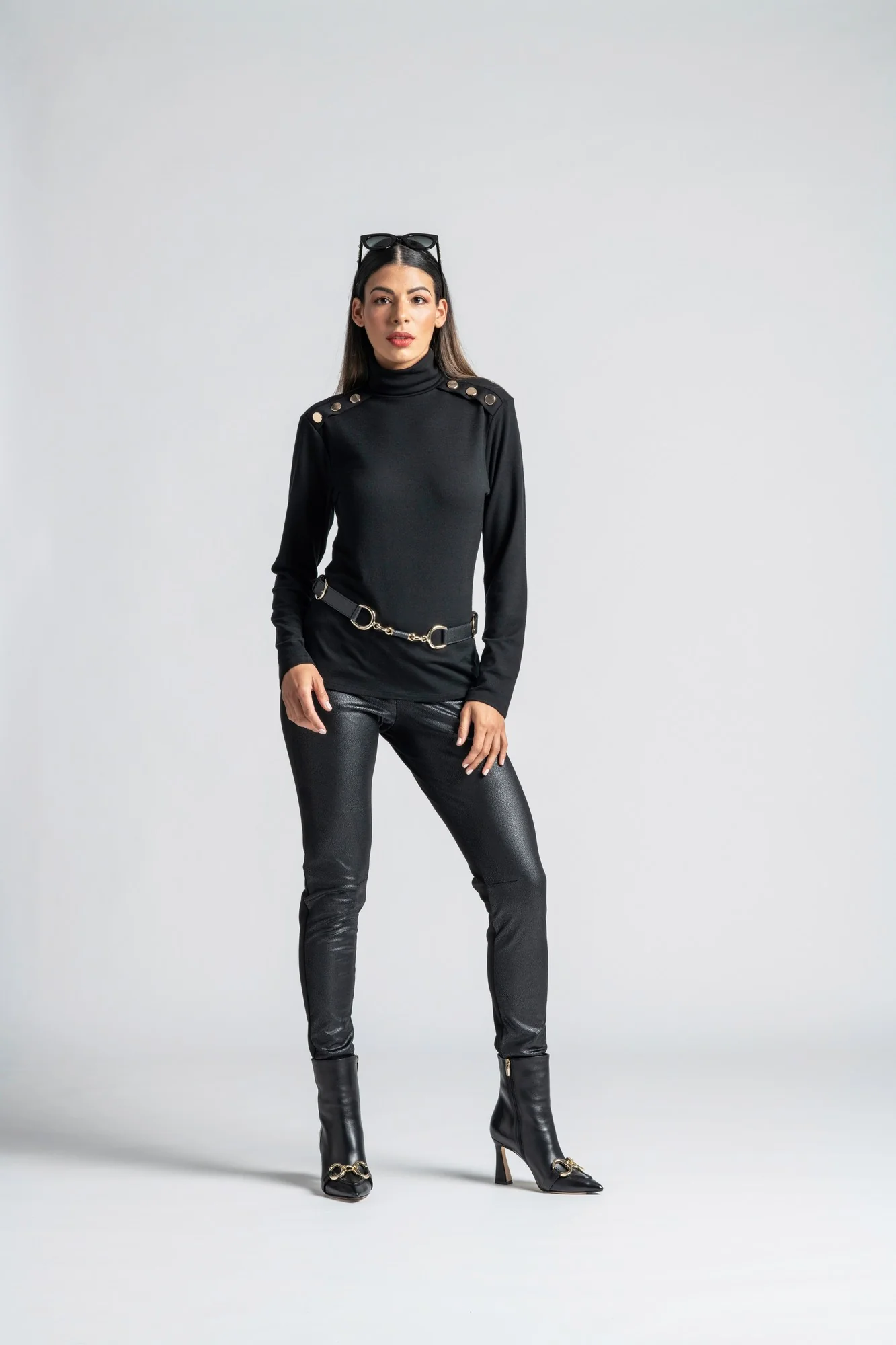 Paula Ryan Button Turtleneck Top-Micromodel - Image 6