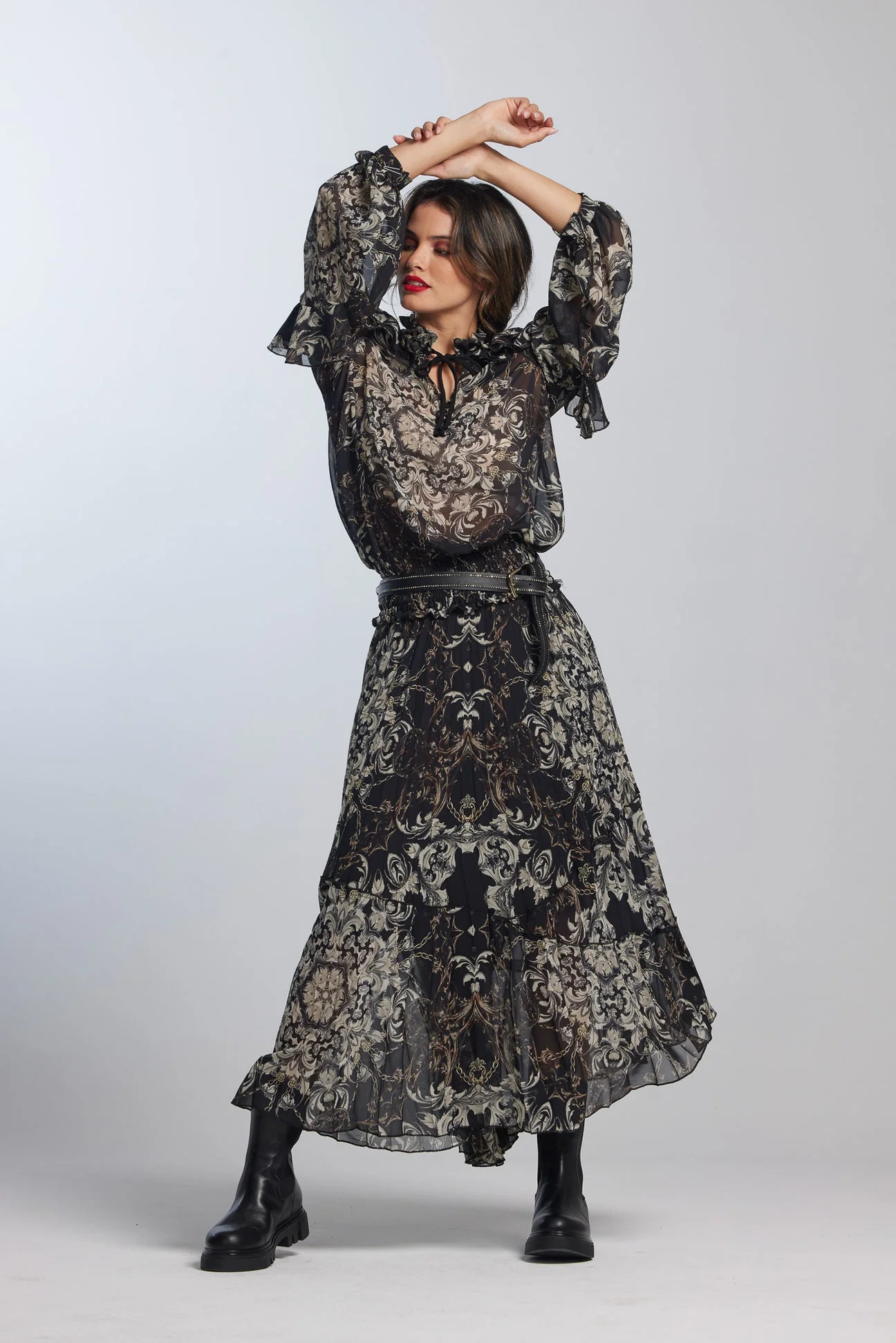 Paula Ryan Venezia Chiffon Pleat Skirt - Image 5