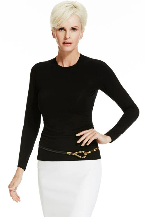 Paula Ryan Crew Neck Long Sleeve Body Tee - Black