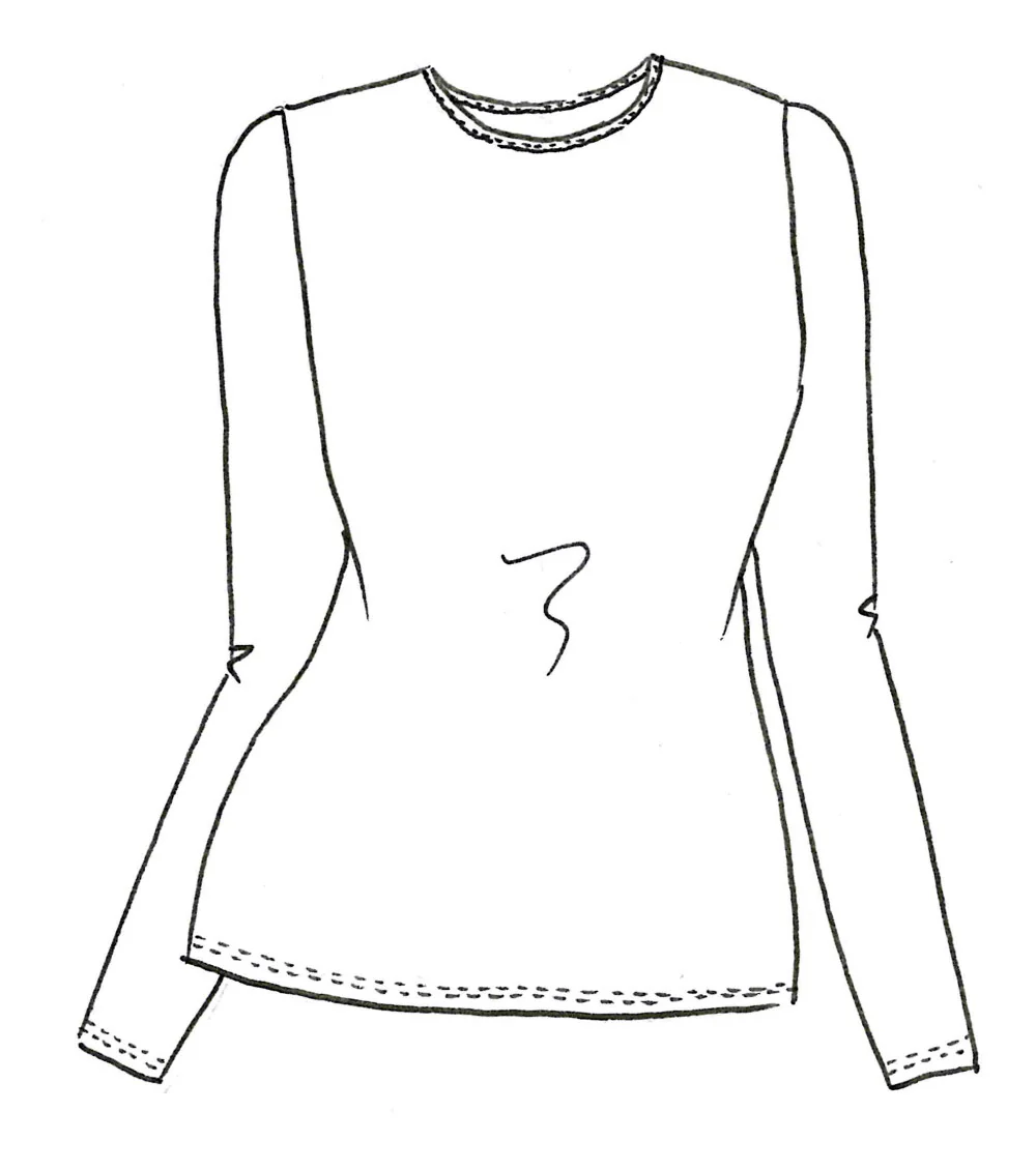 Paula Ryan Crew Neck Long Sleeve Body Tee - Black - Image 3