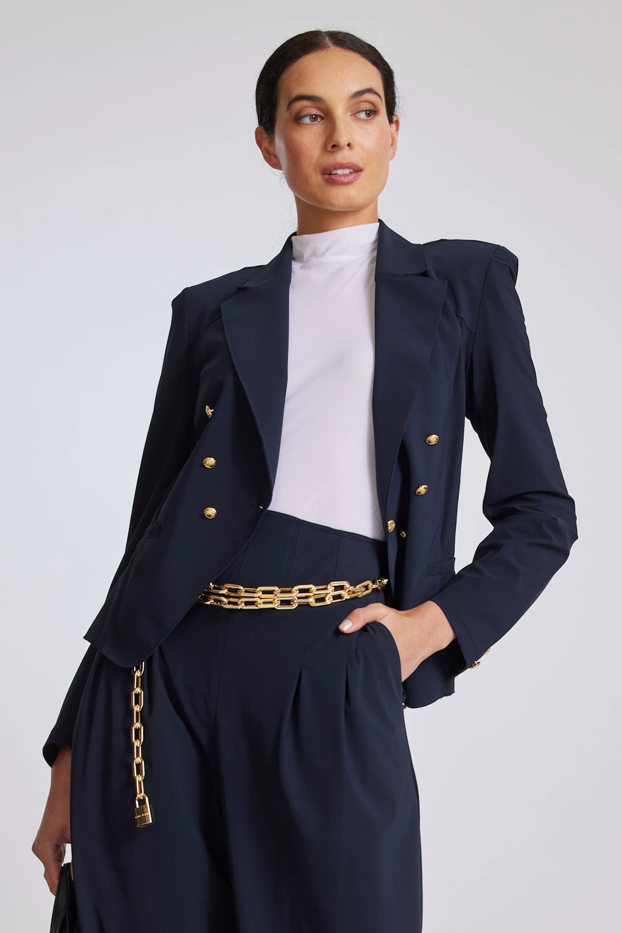Paula Ryan Double Breasted Jacket - Navy