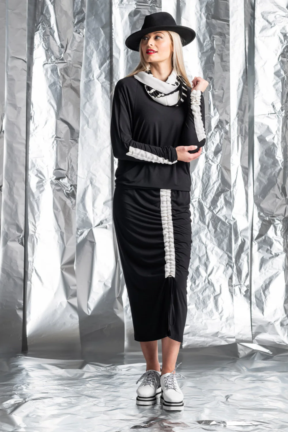 Paula Ryan Drawcord Pencil Skirt - Image 3