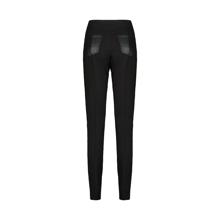 Paula Ryan Eco Leather And Roma Panelled Pant - Black - Image 5