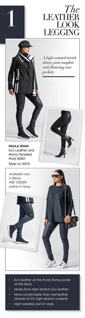 Paula Ryan Eco Leather And Roma Panelled Pant - Black - Image 6