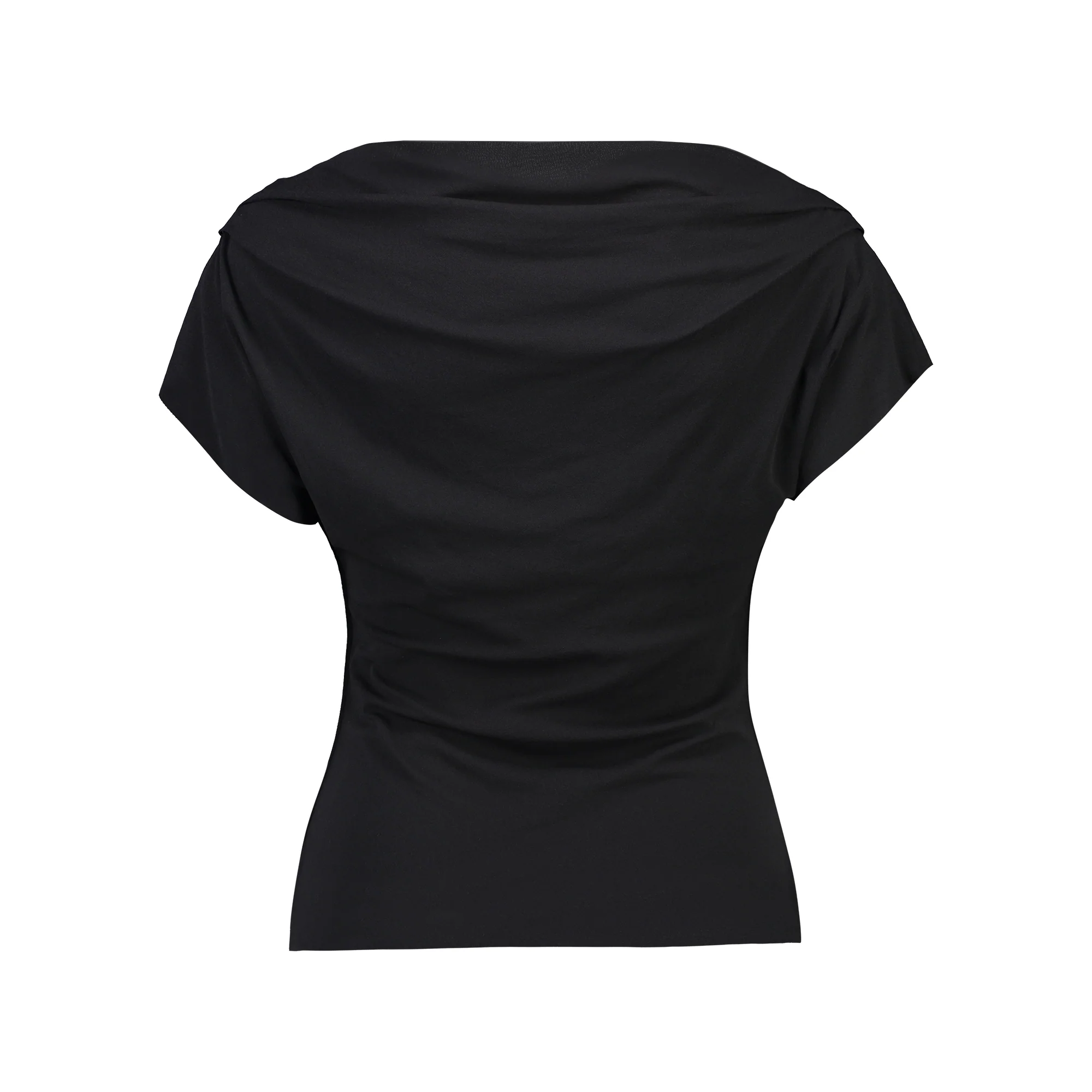 Paula Ryan Fitted Cowl Neck Top - Black - Image 2