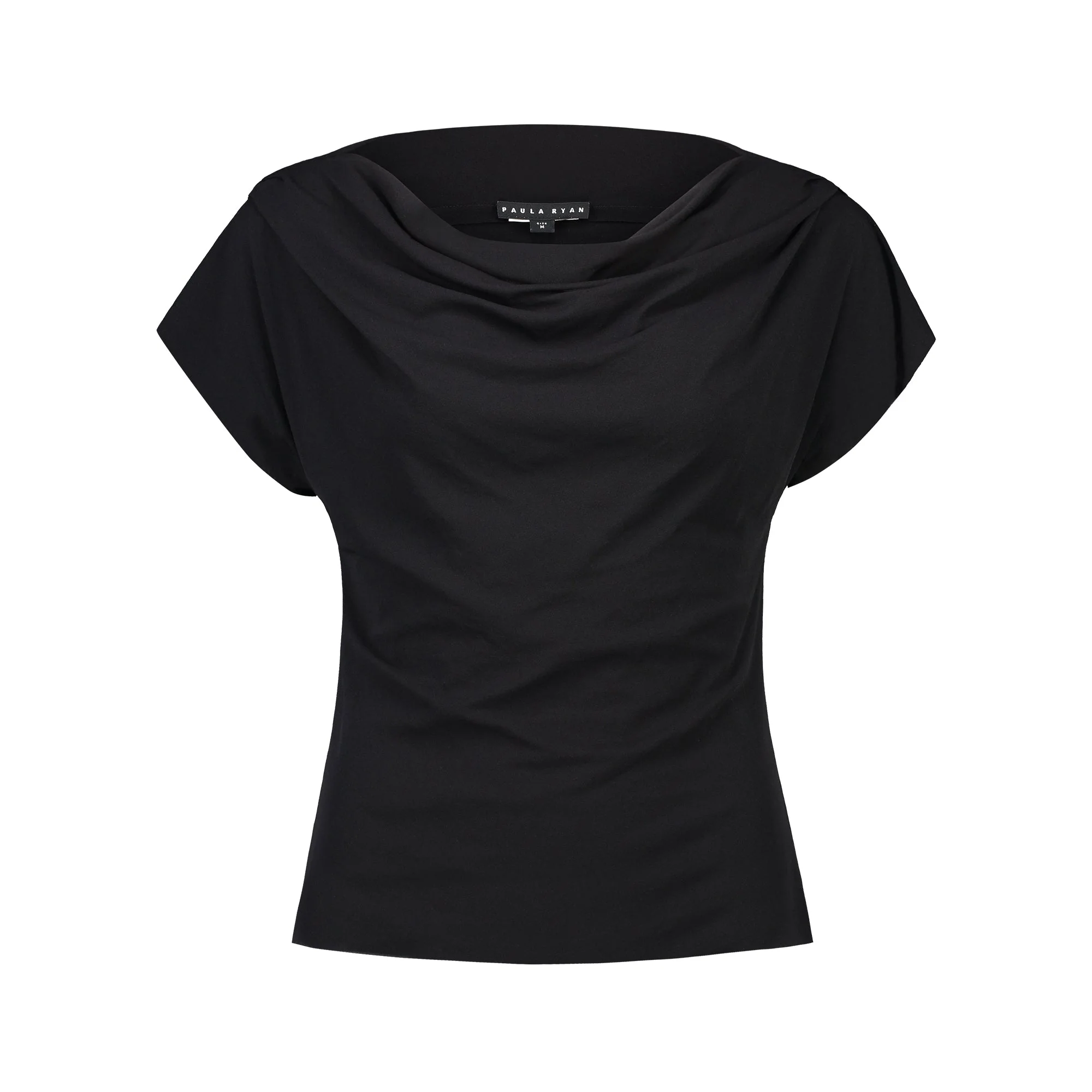 Paula Ryan Fitted Cowl Neck Top - Navy - Image 3