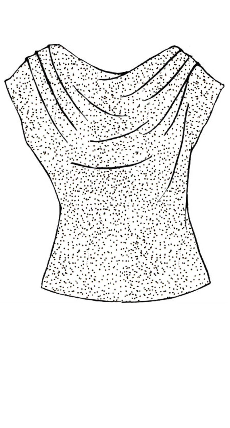 Paula Ryan Fitted Cowl Neck Top - Navy - Image 5