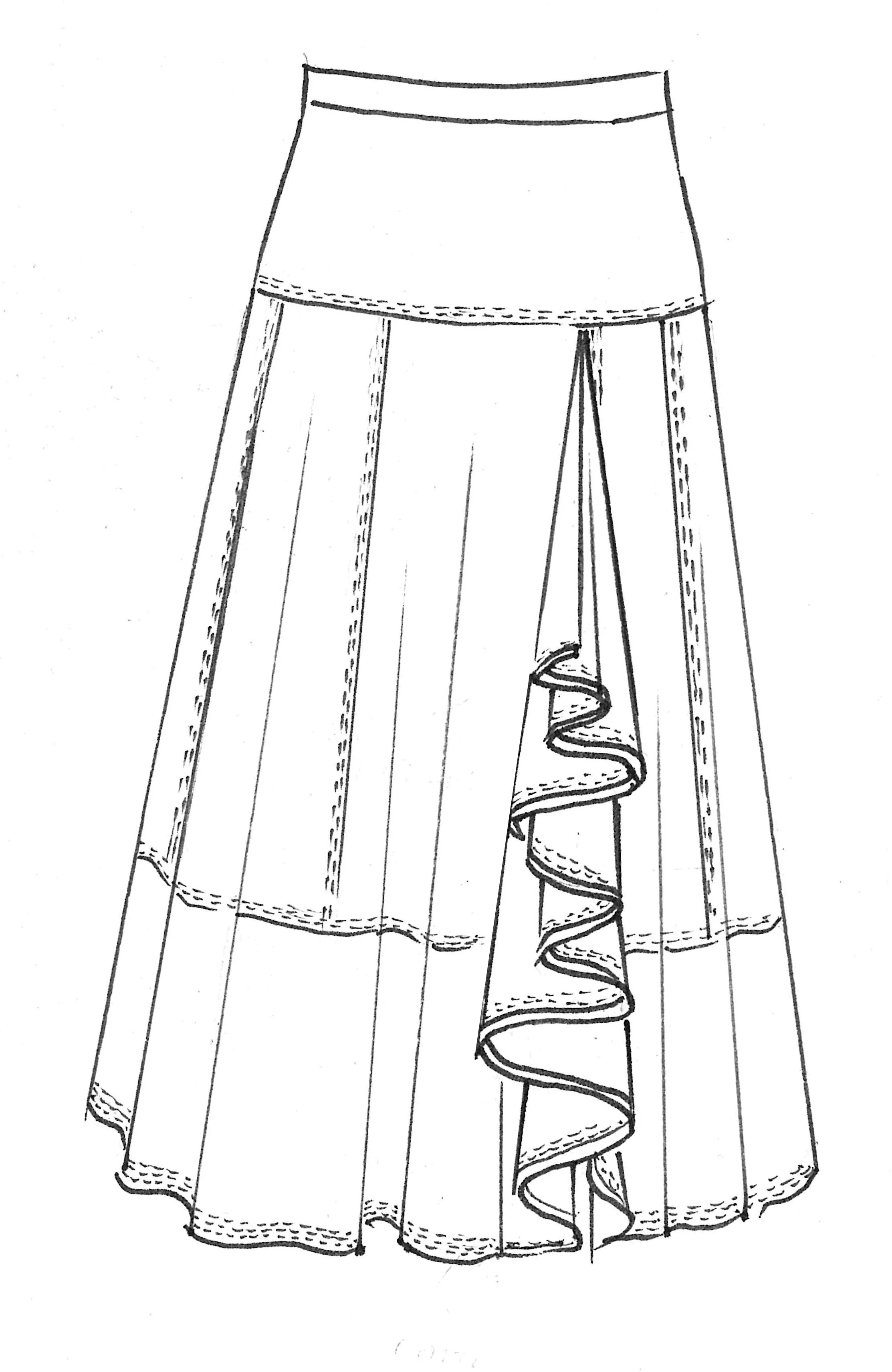 Paula Ryan Flounce Godet Skirt - Image 3