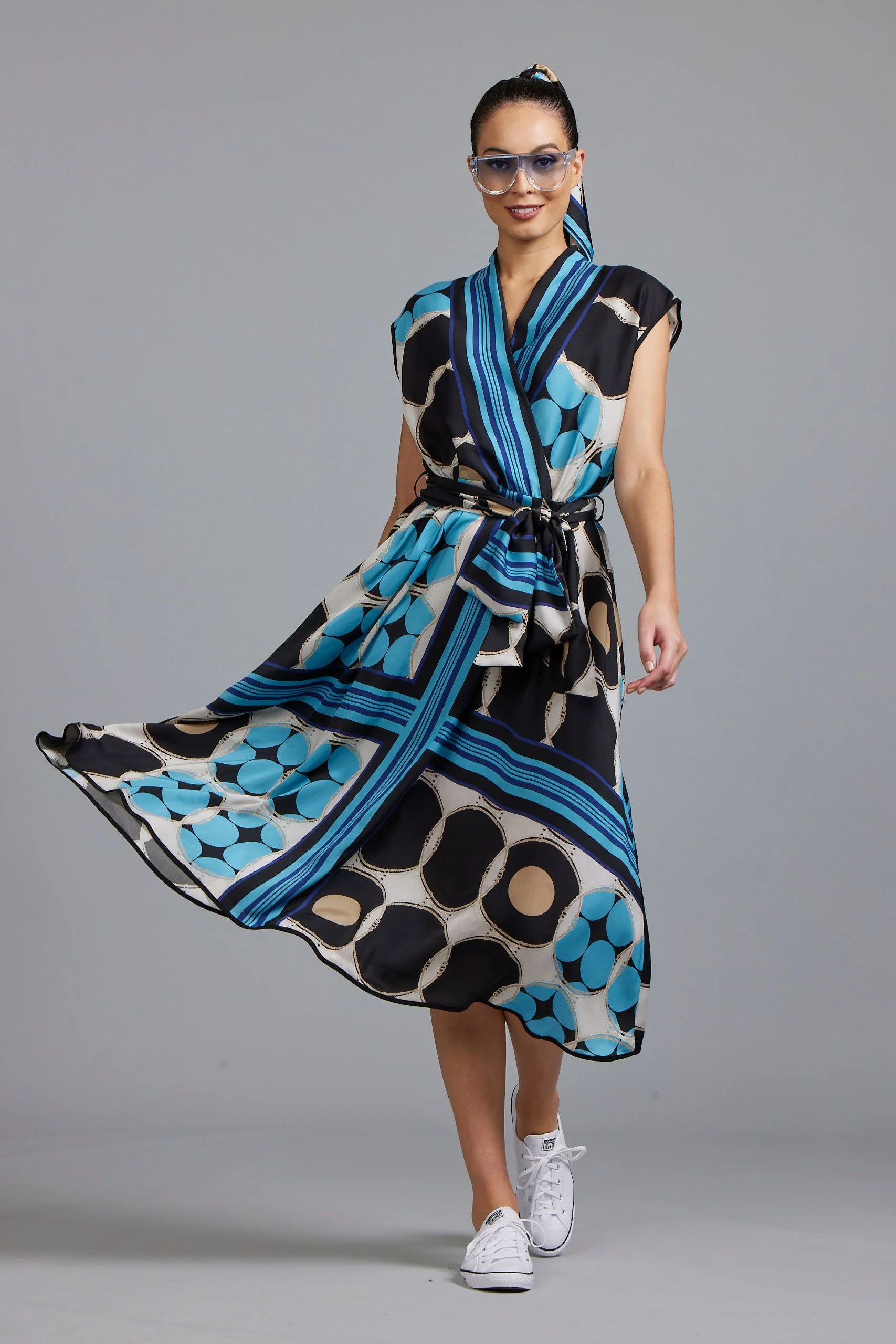 Paula Ryan Foulard Print Wrap Dress - Image 3