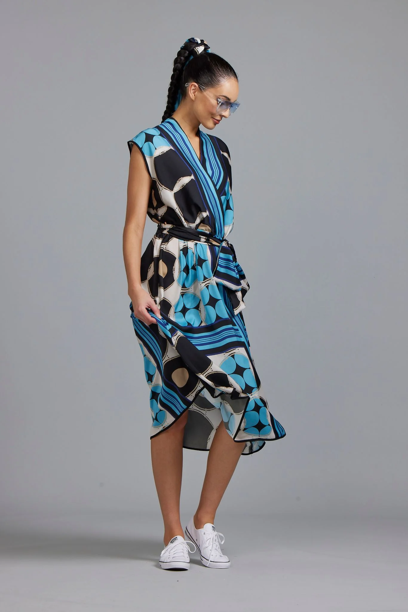 Paula Ryan Foulard Print Wrap Dress - Image 4