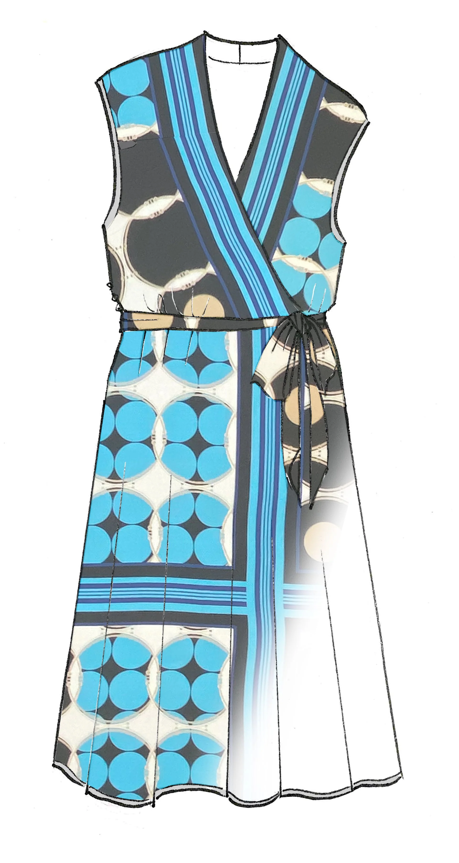 Paula Ryan Foulard Print Wrap Dress - Image 5