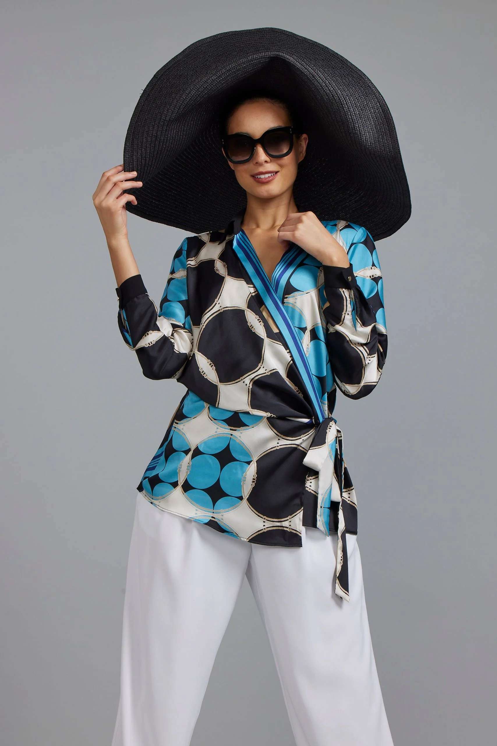 Paula Ryan Foulard Print Wrap Shirt - Image 4
