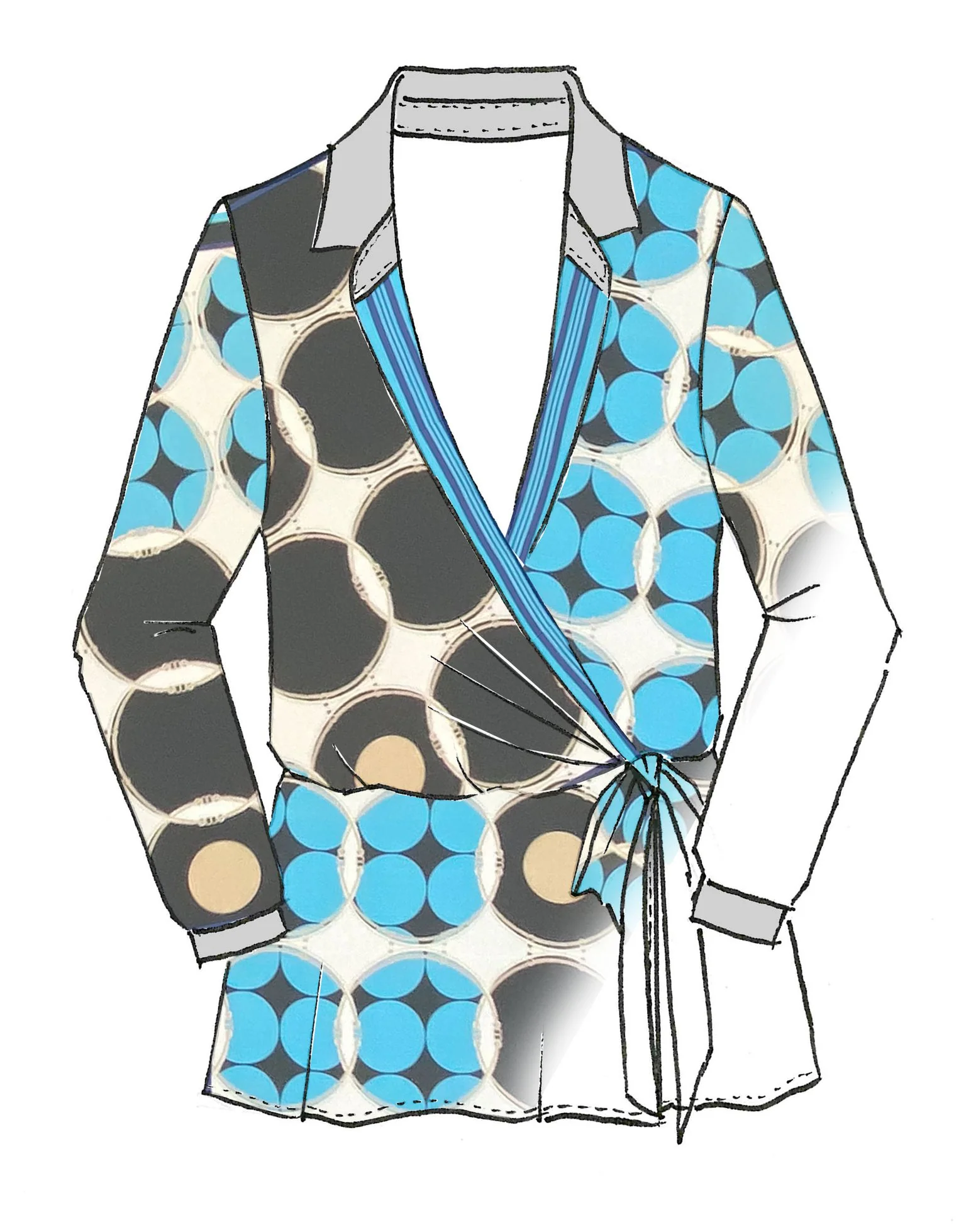 Paula Ryan Foulard Print Wrap Shirt - Image 5
