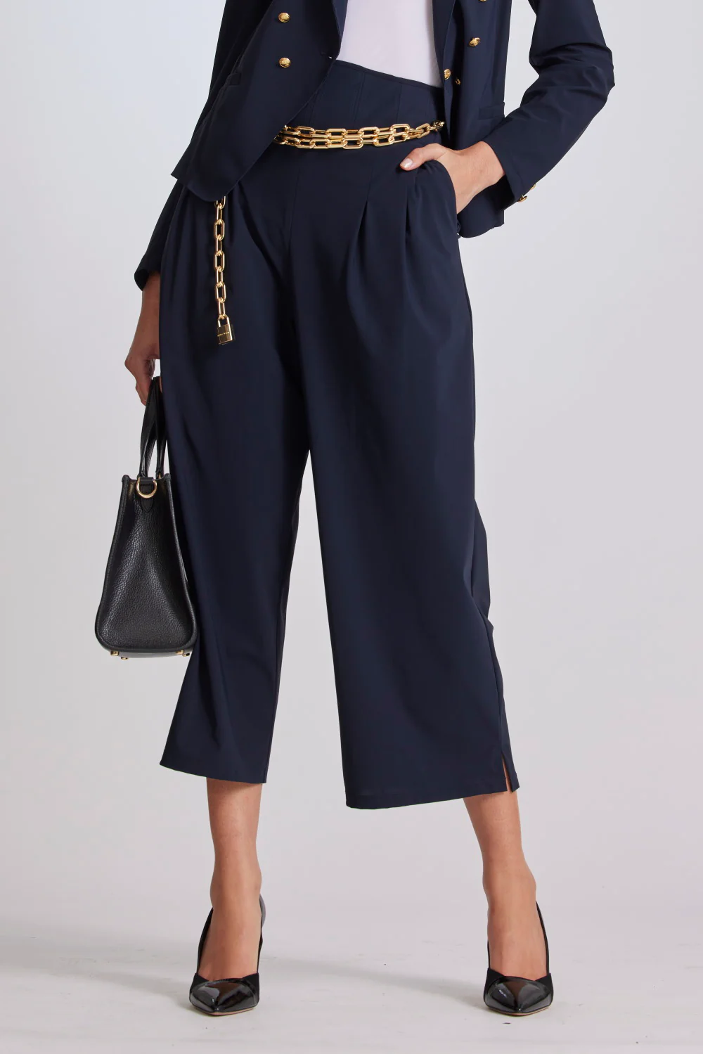 Paula Ryan High Waist Corset Pant - Navy