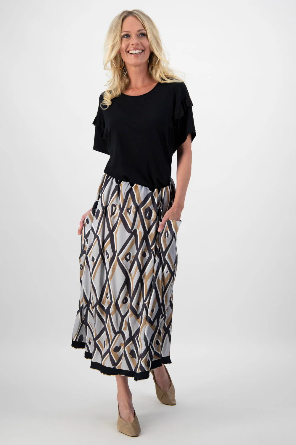 Paula Ryan Deep Pocket Skirt Blue Diamond - Image 3