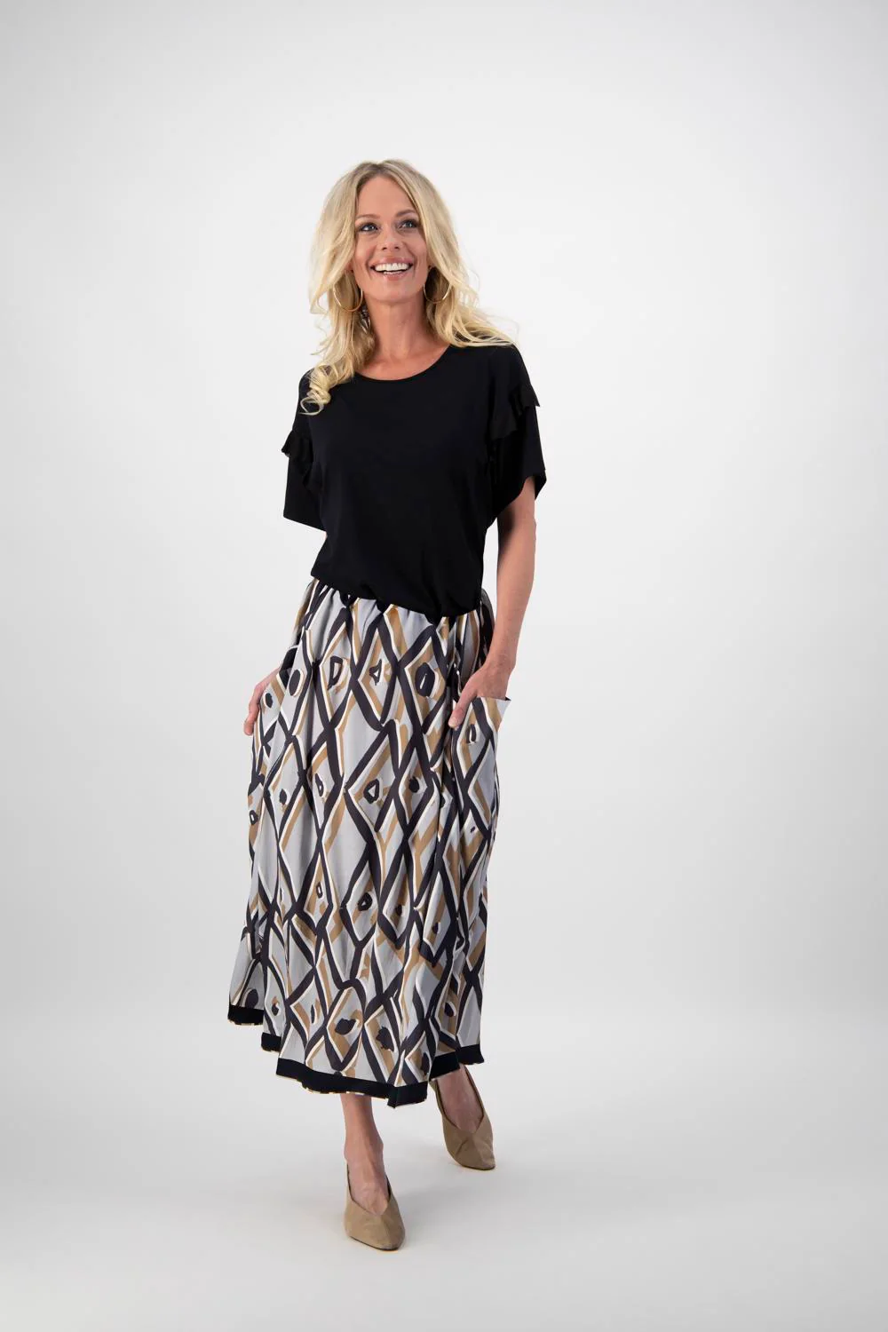Paula Ryan Deep Pocket Skirt Blue Diamond - Image 4