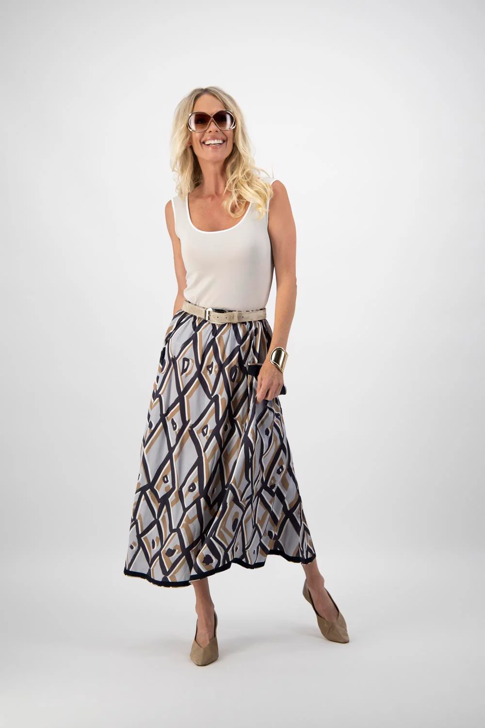 Paula Ryan Deep Pocket Skirt Blue Diamond - Image 5