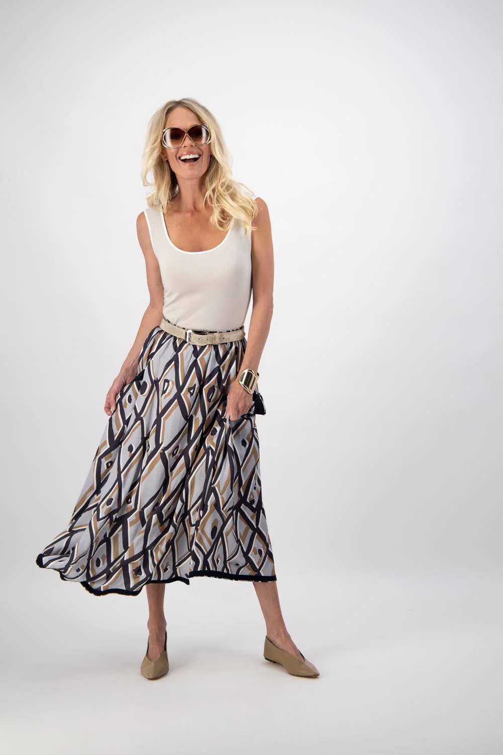 Paula Ryan Deep Pocket Skirt Blue Diamond - Image 6