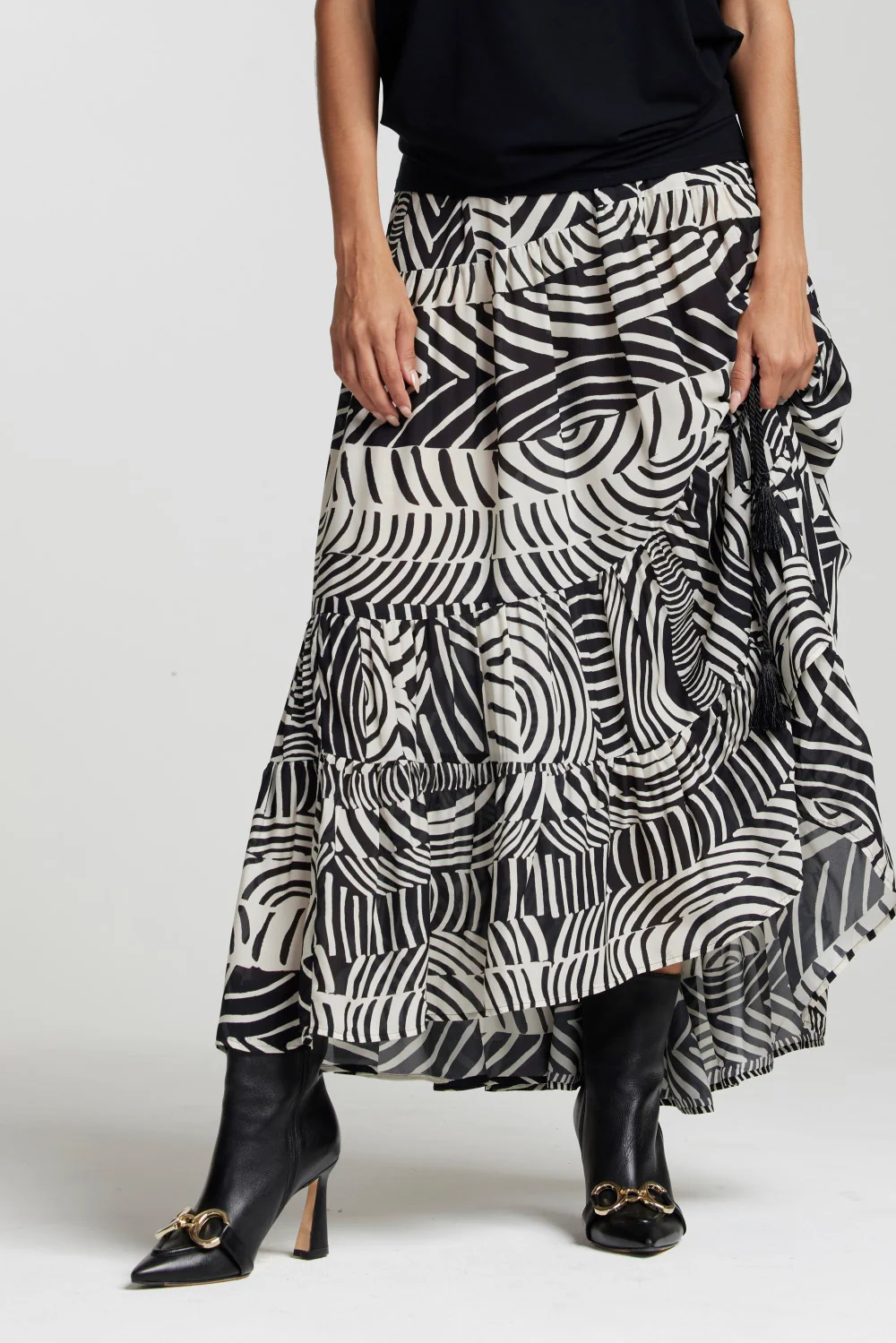 Paula Ryan Layered Skirt - Herringbone - Image 3